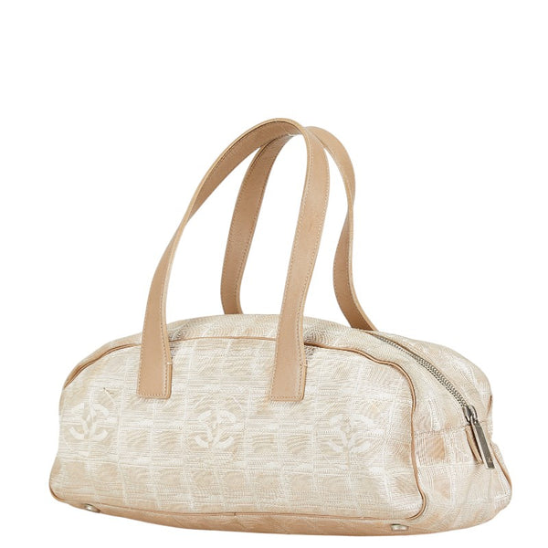 シャネル ニュートラベルライン ココマーク ハンドバッグ ベージュ ナイロン レザー レディース CHANEL 【中古】