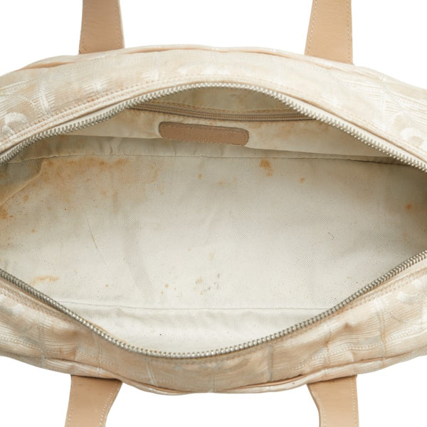 シャネル ニュートラベルライン ココマーク ハンドバッグ ベージュ ナイロン レザー レディース CHANEL 【中古】