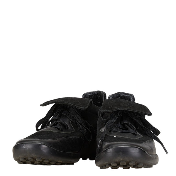 シャネル ココマーク スニーカー ブラック スウェット ラバー レザー レディース CHANEL 【中古】