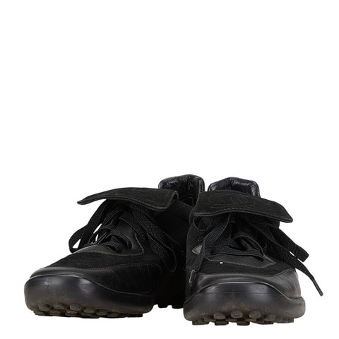 シャネル ココマーク スニーカー ブラック スウェット ラバー レザー レディース CHANEL 【中古】