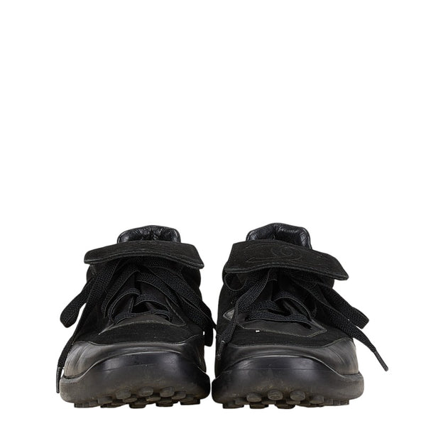 シャネル ココマーク スニーカー ブラック スウェット ラバー レザー レディース CHANEL 【中古】