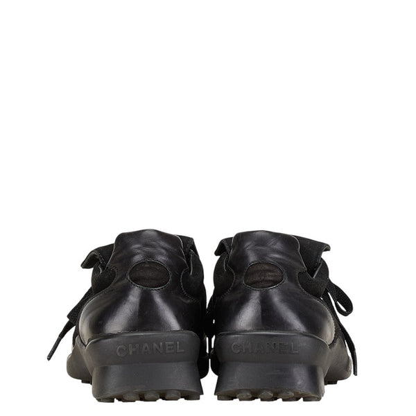 シャネル ココマーク スニーカー ブラック スウェット ラバー レザー レディース CHANEL 【中古】