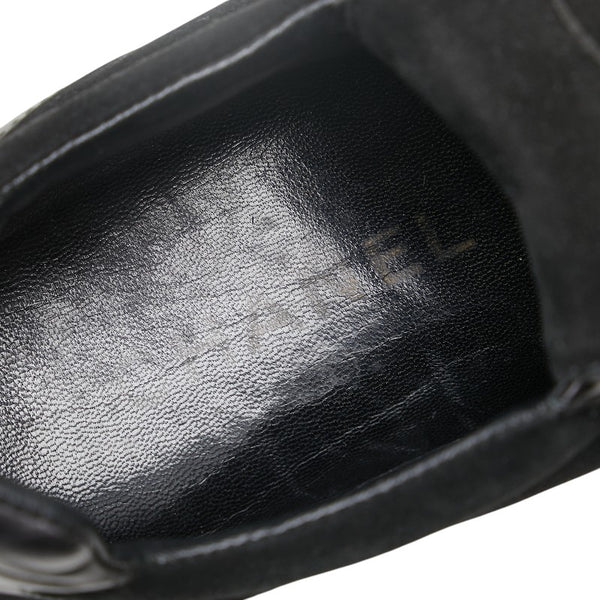 シャネル ココマーク スニーカー ブラック スウェット ラバー レザー レディース CHANEL 【中古】