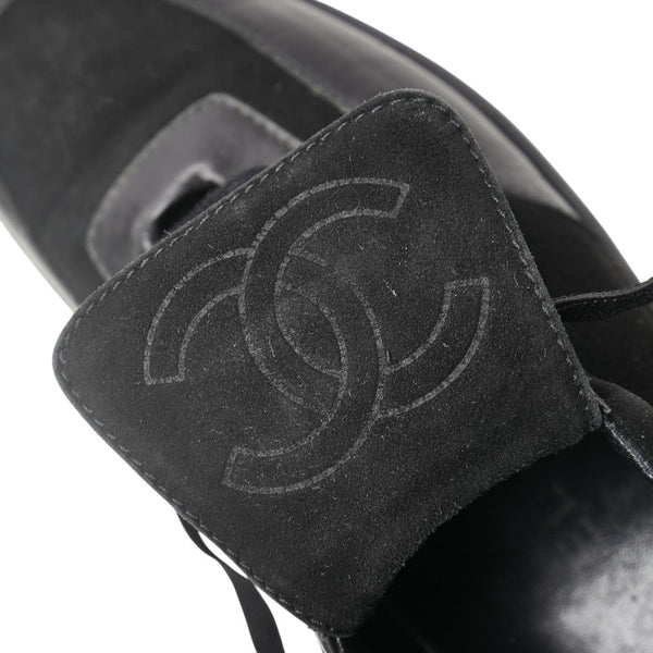 シャネル ココマーク スニーカー ブラック スウェット ラバー レザー レディース CHANEL 【中古】