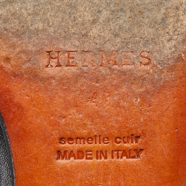 エルメス パンチング ローファー サイズ：40 ブラック レザー メンズ HERMES 【中古】