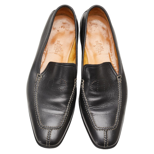 エルメス パンチング ローファー サイズ：40 ブラック レザー メンズ HERMES 【中古】