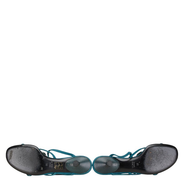 グッチ インターロッキングG ミュール サンダル サイズ：35 グリーン スウェット レザー レディース GUCCI 【中古】