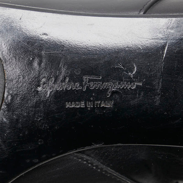 サルヴァトーレフェラガモ ガンチーニ ブーツ ショートブーツ サイズ：7C ブラック レザー レディース Salvatore Ferragamo 【中古】