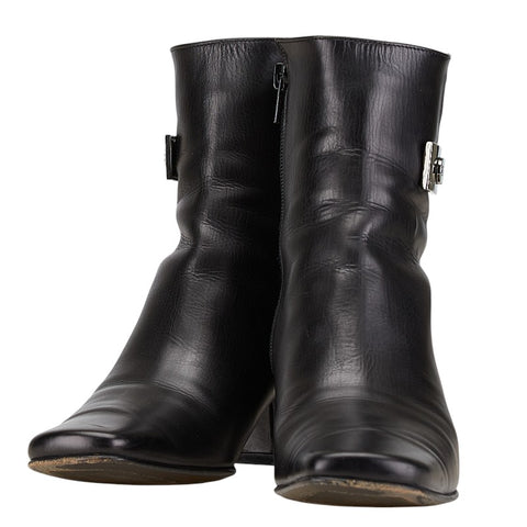 サルヴァトーレフェラガモ ガンチーニ ブーツ ショートブーツ サイズ：7C ブラック レザー レディース Salvatore Ferragamo 【中古】