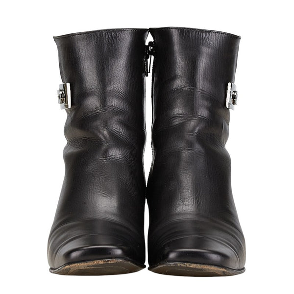 サルヴァトーレフェラガモ ガンチーニ ブーツ ショートブーツ サイズ：7C ブラック レザー レディース Salvatore Ferragamo 【中古】