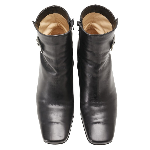 サルヴァトーレフェラガモ ガンチーニ ブーツ ショートブーツ サイズ：7C ブラック レザー レディース Salvatore Ferragamo 【中古】