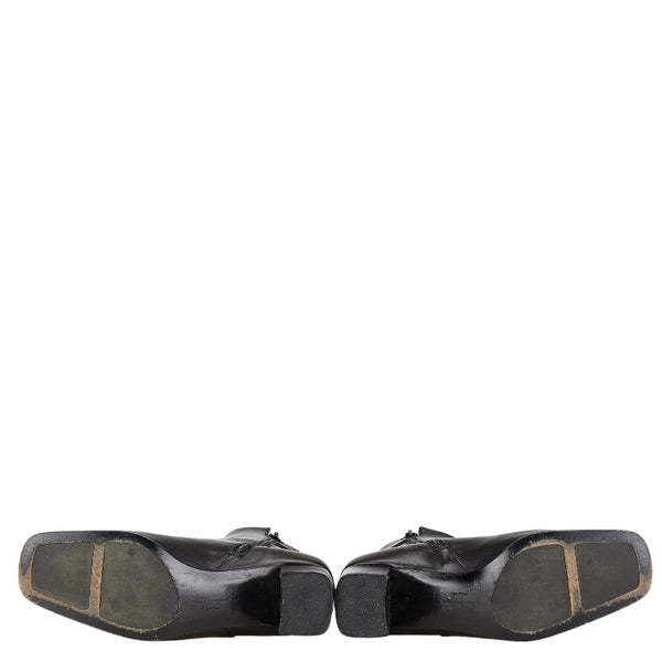 サルヴァトーレフェラガモ ガンチーニ ブーツ ショートブーツ サイズ：7C ブラック レザー レディース Salvatore Ferragamo 【中古】