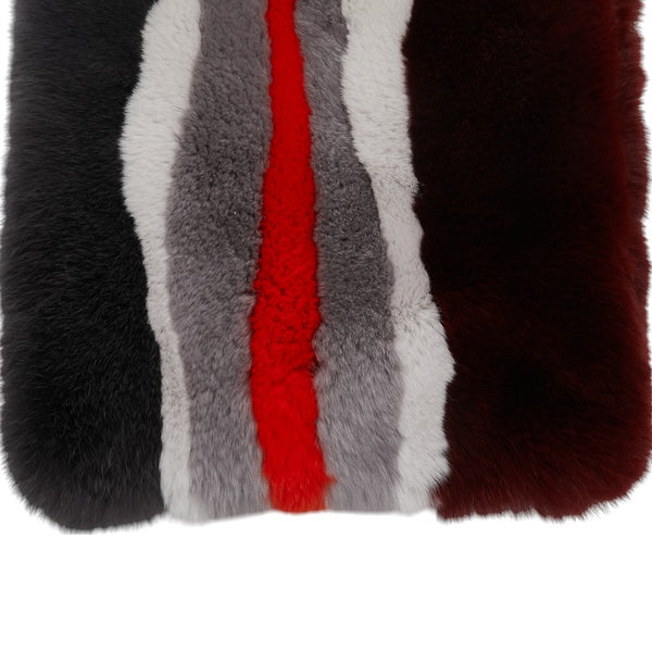 マックスマーラ SPORTMAX マフラー レッド グレー ラビットファー レディース MAX MARA 【中古】