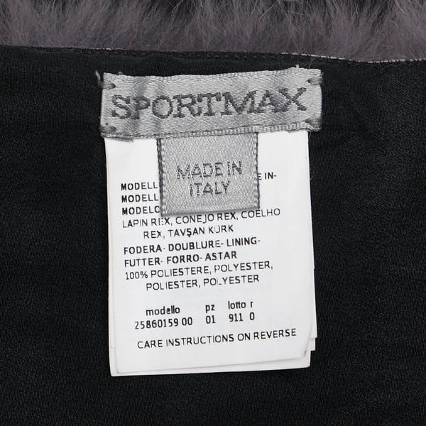 マックスマーラ SPORTMAX マフラー レッド グレー ラビットファー レディース MAX MARA 【中古】