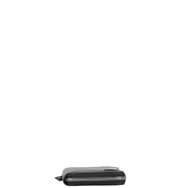 プラダ 三角ロゴプレート 長財布 ラウンドファスナー 2ML317 ブラック レザー レディース PRADA 【中古】