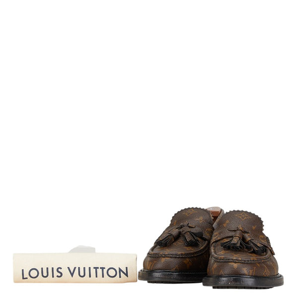 ルイ ヴィトン モノグラム ×NIGO ヴォルテールライン タッセル ローファー サイズ：7 ブラウン ブラック PVC レザー メンズ LOUIS VUITTON 【中古】