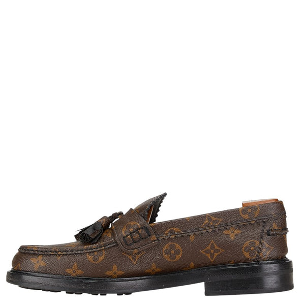 ルイ ヴィトン モノグラム ×NIGO ヴォルテールライン タッセル ローファー サイズ：7 ブラウン ブラック PVC レザー メンズ LOUIS VUITTON 【中古】