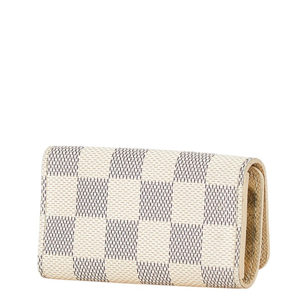 ルイ ヴィトン ダミエ アズール ミュルティクレ4 キーケース N60386 ホワイト PVC レザー レディース LOUIS VUITTON 【中古】