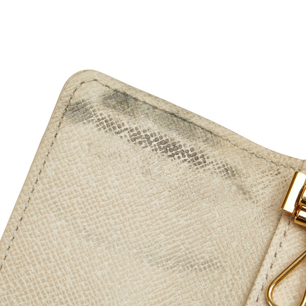 ルイ ヴィトン ダミエ アズール ミュルティクレ4 キーケース N60386 ホワイト PVC レザー レディース LOUIS VUITTON 【中古】