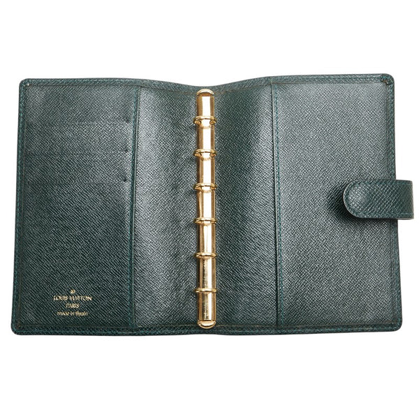 ルイ ヴィトン タイガ アジェンダ PM 手帳カバー 6穴 R20406 エピセア ダークグリーン レザー レディース LOUIS VUITTON 【中古】