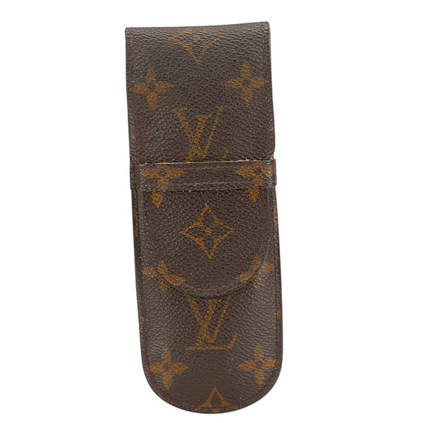 ルイ ヴィトン モノグラム エテュイ スティロ ペンケース M62990 ブラウン PVC レザー レディース LOUIS VUITTON 【中古】
