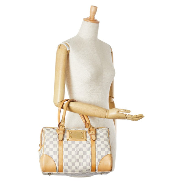 ルイ ヴィトン ダミエ アズール バークレー  ハンドバッグ トートバッグ N52001 ホワイト PVC レザー レディース LOUIS VUITTON 【中古】