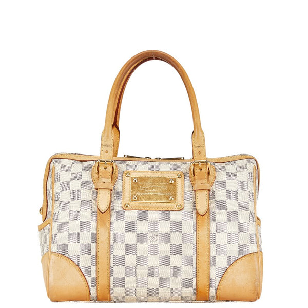 ルイ ヴィトン ダミエ アズール バークレー  ハンドバッグ トートバッグ N52001 ホワイト PVC レザー レディース LOUIS VUITTON 【中古】