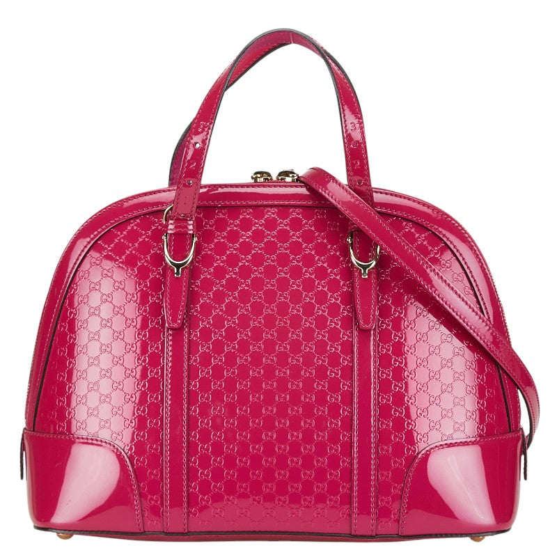 グッチ グッチシマ ハンドバッグ ショルダーバッグ 2WAY 309617 ピンク エナメル レディース GUCCI 【中古】