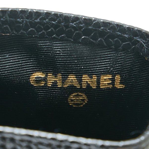 シャネル ココマーク メガネケース ブラック キャビアスキン レディース CHANEL 【中古】