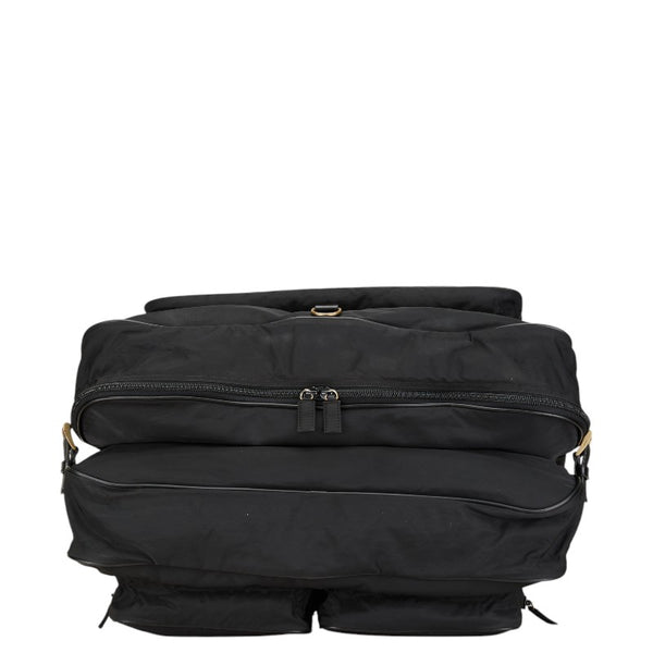 プラダ 三角ロゴプレート ハンドバッグ ショルダーバッグ ガーメントケース 2WAY ブラック ナイロン レザー メンズ PRADA 【中古】