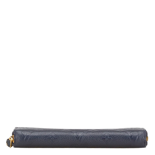 ルイ ヴィトン モノグラム アンプラント ジッピーウォレット ラウンドファスナー 長財布 M62121 マリーヌルージュ ネイビー レッド レザー レディース LOUIS VUITTON 【中古】