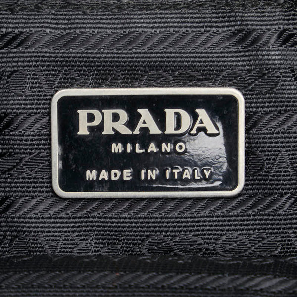 プラダ 三角ロゴプレート トートバッグ ブラック ナイロン レディース PRADA 【中古】