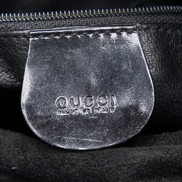 グッチ バンブー ハンドバッグ 001 1014 ブラック エナメル スウェード レディース GUCCI 【中古】