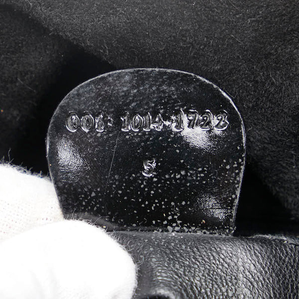 グッチ バンブー ハンドバッグ 001 1014 ブラック エナメル スウェード レディース GUCCI 【中古】