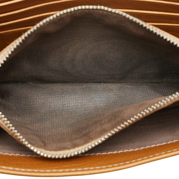 クロエ ラインストーン 長財布 ブラウン ゴールド レザー レディース Chloe 【中古】