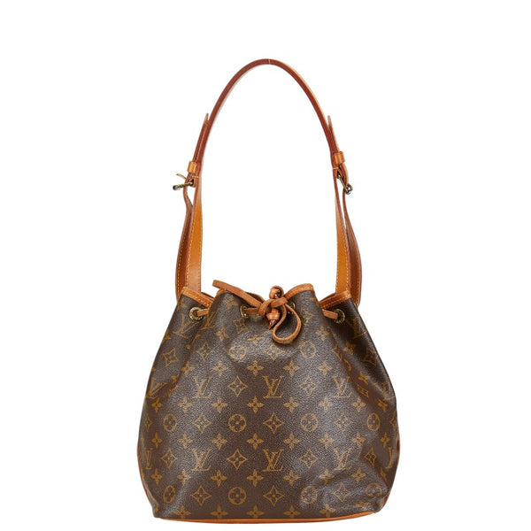 ルイ ヴィトン モノグラム プチノエ  ショルダーバッグ M42226 ブラウン PVC レザー レディース LOUIS VUITTON 【中古】