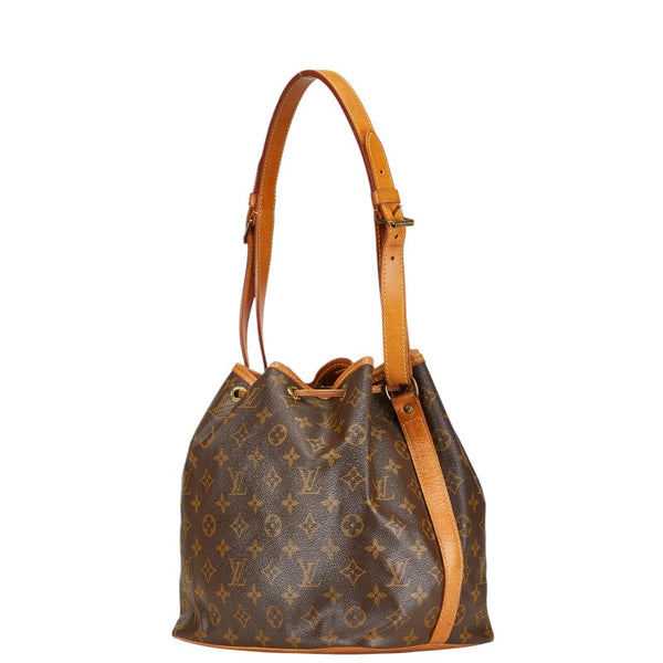 ルイ ヴィトン モノグラム プチノエ  ショルダーバッグ M42226 ブラウン PVC レザー レディース LOUIS VUITTON 【中古】