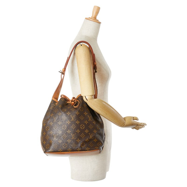 ルイ ヴィトン モノグラム プチノエ  ショルダーバッグ M42226 ブラウン PVC レザー レディース LOUIS VUITTON 【中古】