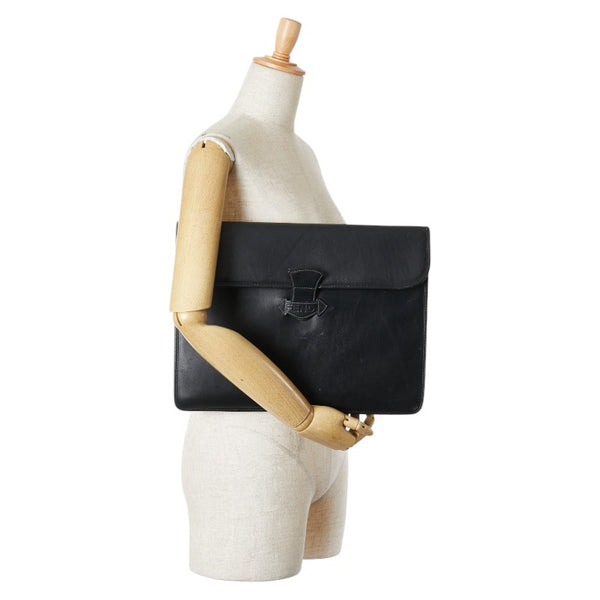 フェンディ クラッチバッグ セカンドバッグ ブラック レザー メンズ FENDI 【中古】