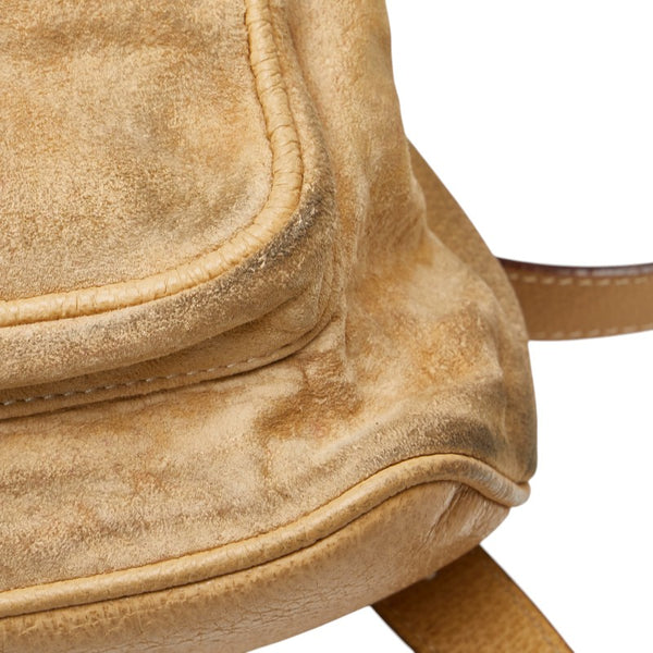 グッチ バンブー リュック バックパック 003 2058 0016 ベージュ スウェード レザー レディース GUCCI 【中古】