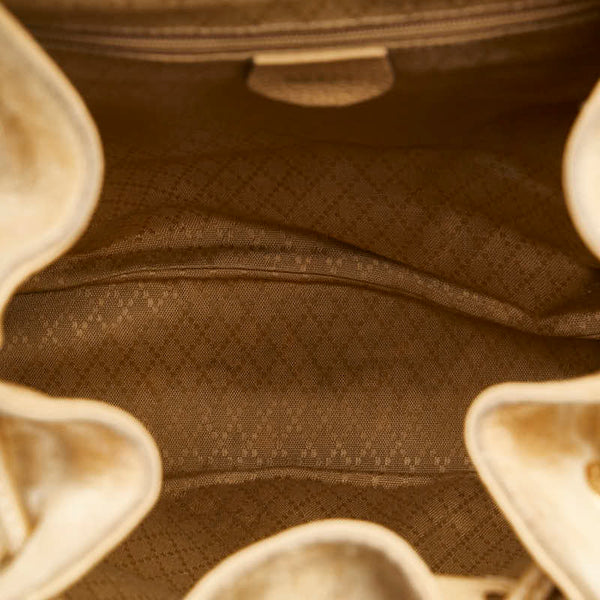 グッチ バンブー リュック バックパック 003 2058 0016 ベージュ スウェード レザー レディース GUCCI 【中古】