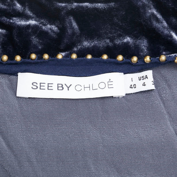 シーバイクロエ ビジュー チュニック サイズ：40 ネイビー レーヨン シルク レディース SEE BY CHLOE 【中古】