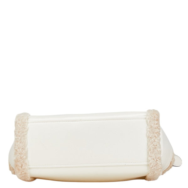 ケイトスペード ロゴ ハンドバッグ ショルダーバッグ 2WAY ホワイト フェイクファー ポリウレタン レザー レディース Kate Spade 【中古】