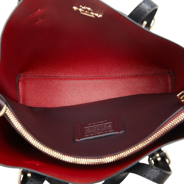 コーチ ハンドバッグ ショルダーバッグ 2WAY C4084 ブラックトゥルーレッド レザー レディース COACH 【中古】
