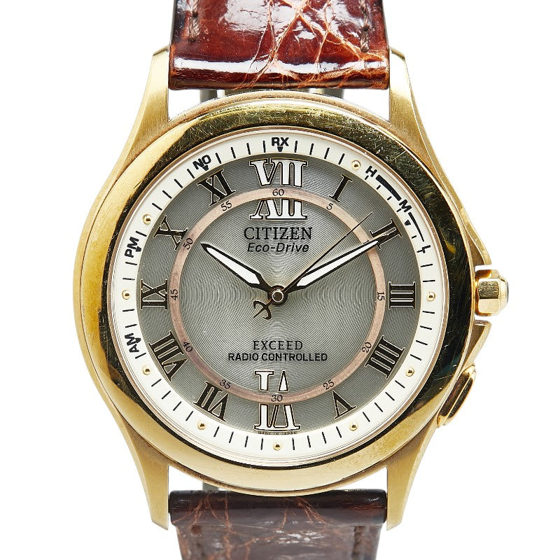 シチズン EXCEED ベルト（社外品） 腕時計 H430-T005705 TA クオーツ シルバー文字盤 メッキ メンズ CITIZEN 【中古】