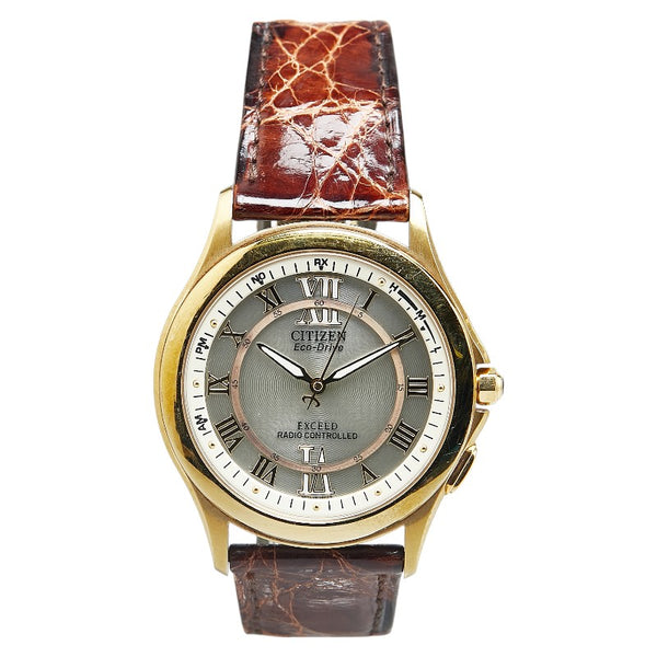 シチズン EXCEED ベルト（社外品） 腕時計 H430-T005705 TA クオーツ シルバー文字盤 メッキ メンズ CITIZEN 【中古】