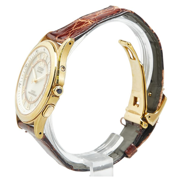 シチズン EXCEED ベルト（社外品） 腕時計 H430-T005705 TA クオーツ シルバー文字盤 メッキ メンズ CITIZEN 【中古】