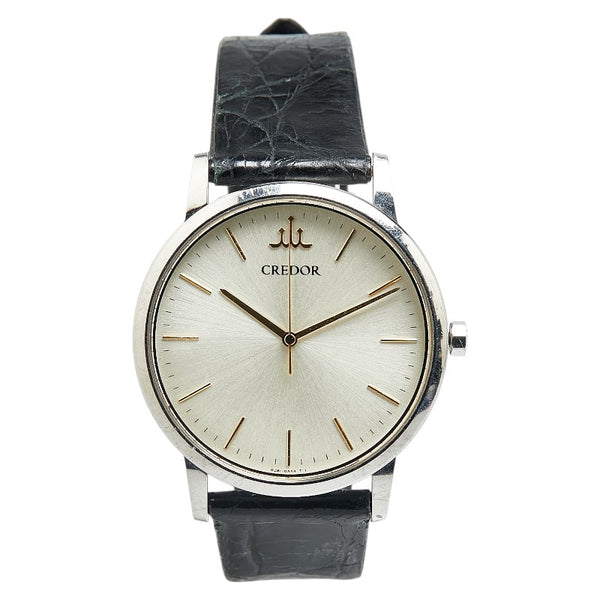セイコー クレドール 腕時計 8J81-0AJ0 クオーツ ホワイト文字盤 ステンレススチール レザー メンズ SEIKO 【中古】