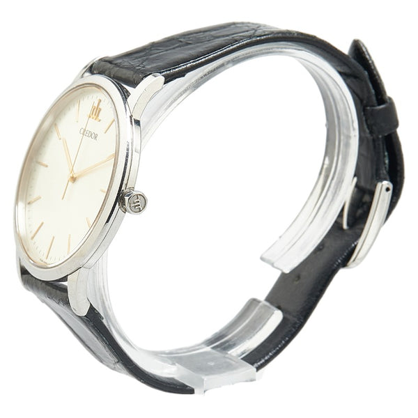 セイコー クレドール 腕時計 8J81-0AJ0 クオーツ ホワイト文字盤 ステンレススチール レザー メンズ SEIKO 【中古】