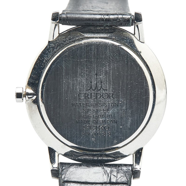 セイコー クレドール 腕時計 8J81-0AJ0 クオーツ ホワイト文字盤 ステンレススチール レザー メンズ SEIKO 【中古】